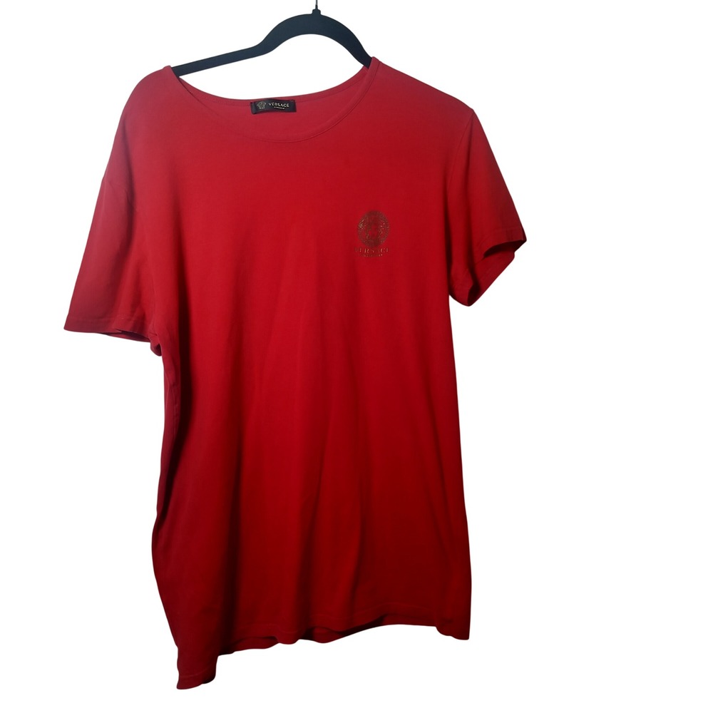 Versace Underwear Mens Red‎ Medusa Logo T-Shirt AUU01005 Made in Italy Size 6 XL